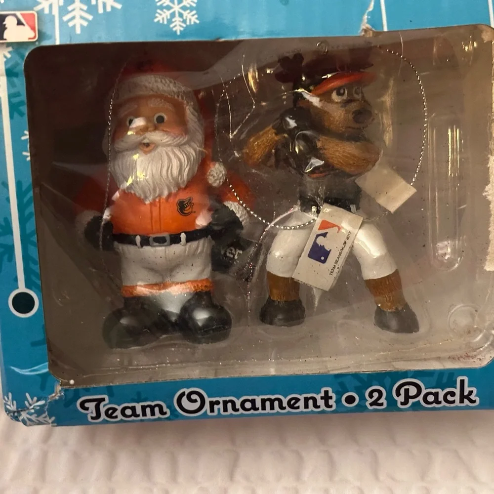 Team Spirit Holiday Ornament‎ Set - Santa and Reindeer